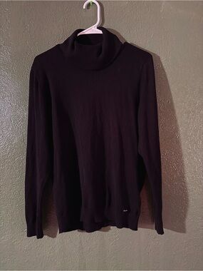 Calvin Klein Black Ribbed Turtleneck Sweater
